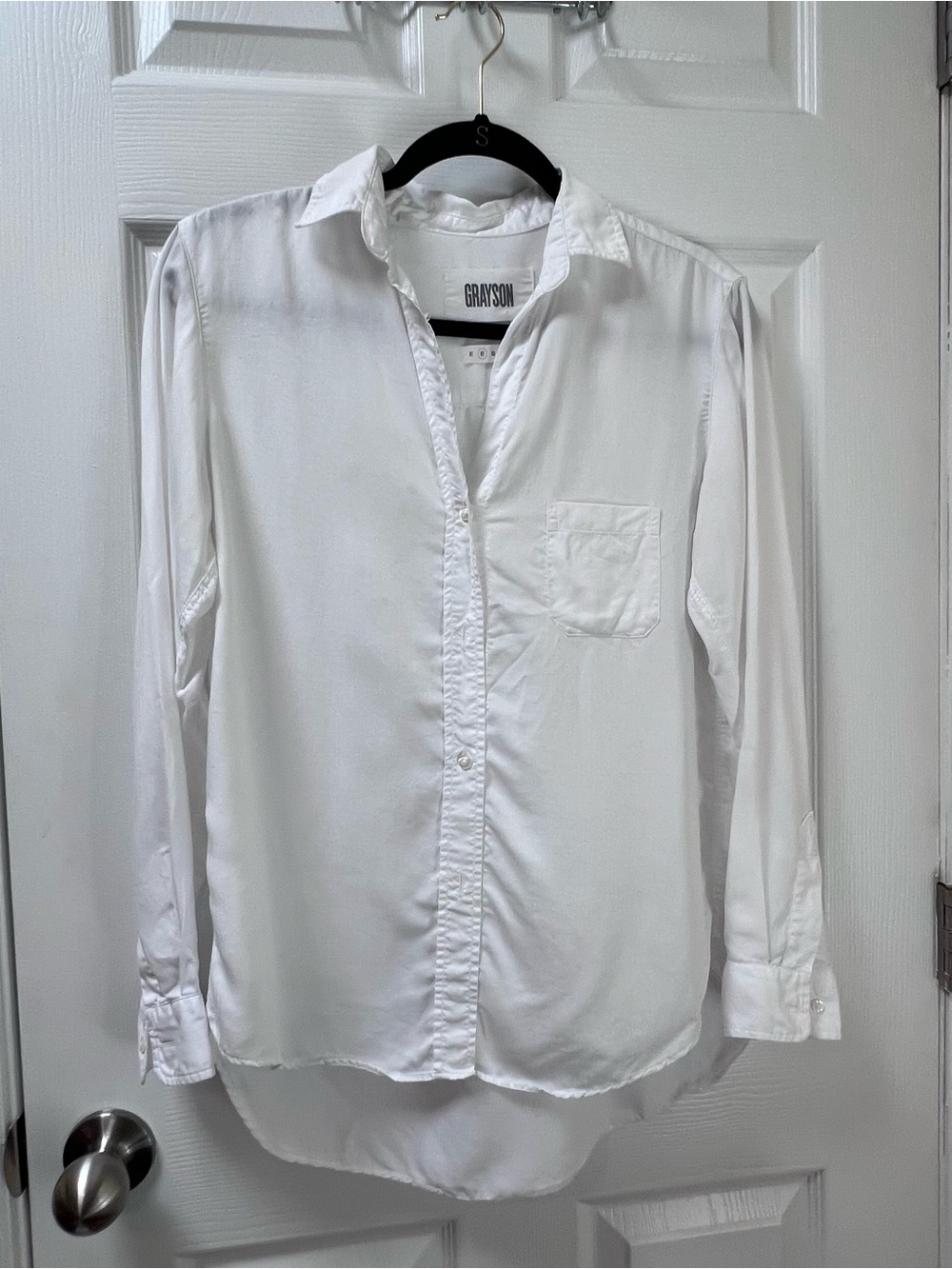 Grayson Women's The Hero Long Sleeve White Button Down Top White Size 2
